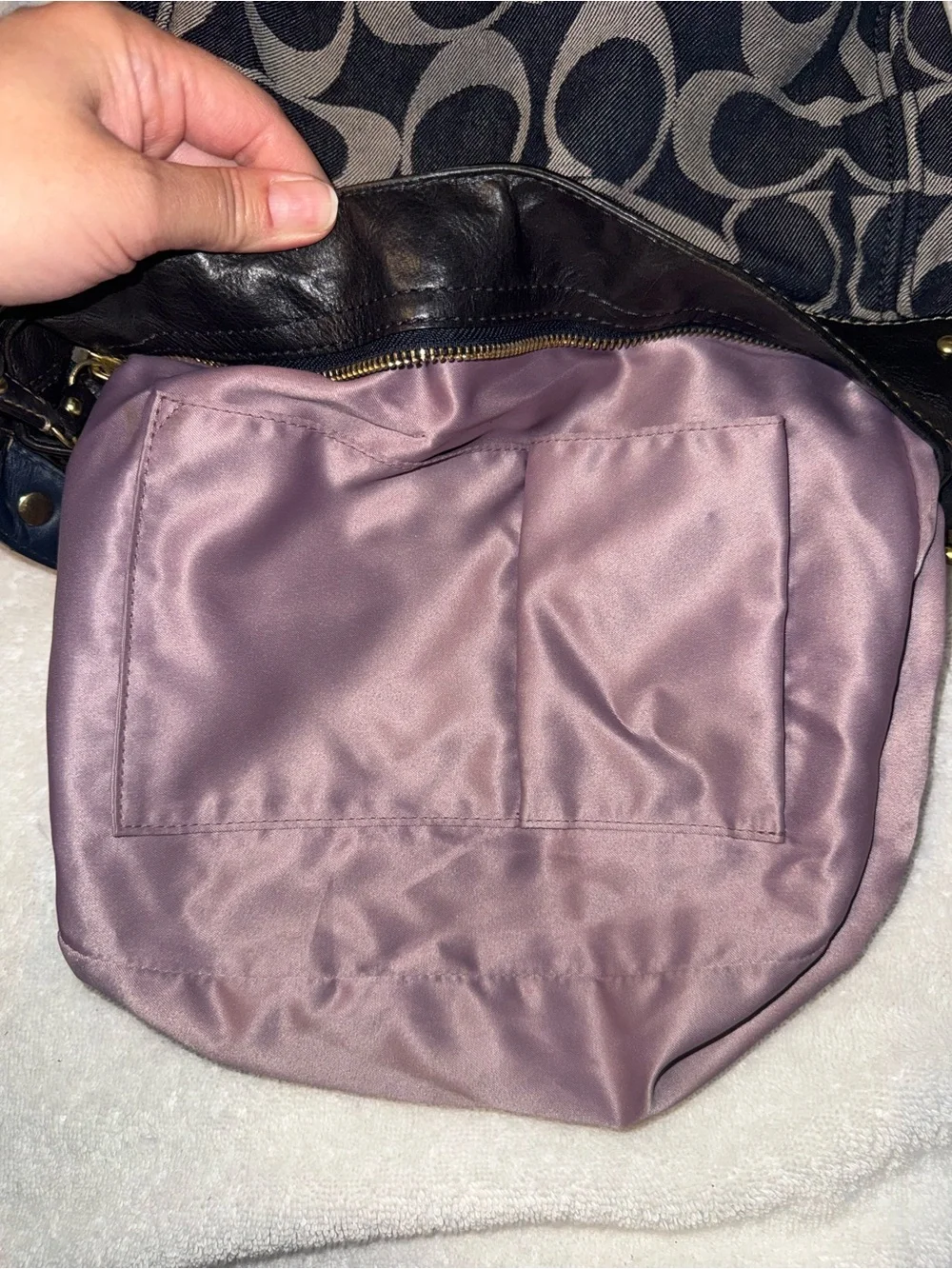 Coach vintage blue denim hobo bag